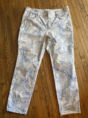 Tommy Bahama Blue Botanical Print Crop Pants
